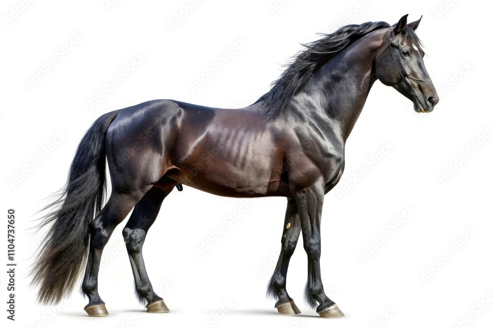Fototapeta premium Stunning Black Horse Clipart with Transparent Background for Urban Exploration Photography Projects and Creative Designs