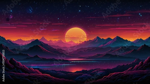 sunset over the mountains