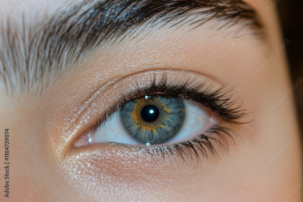 A vivid and close-up photograph showcasing a bright blue eye with a glossy appearance, highlighting the intricate patterns of the iris and the surrounding skin texture. A vivid and close-up photograph showcasing a bright blue eye with a glossy appearance, highlighting the intricate patterns of the iris and the surrounding skin texture.