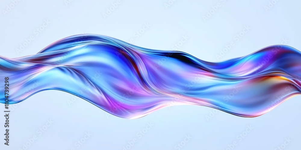 Fototapeta premium Abstract Digital Artwork Fluid Wavy Forms Vibrant Blue Purple Green Gradient Design