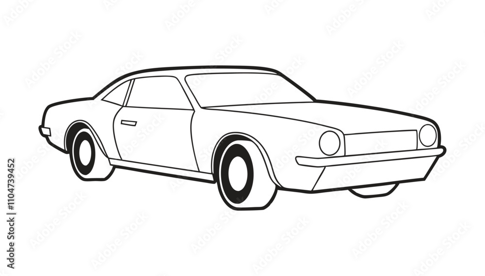Obraz premium Car Line Art Vector Illustration for Automotive Designs and Creative Artwork