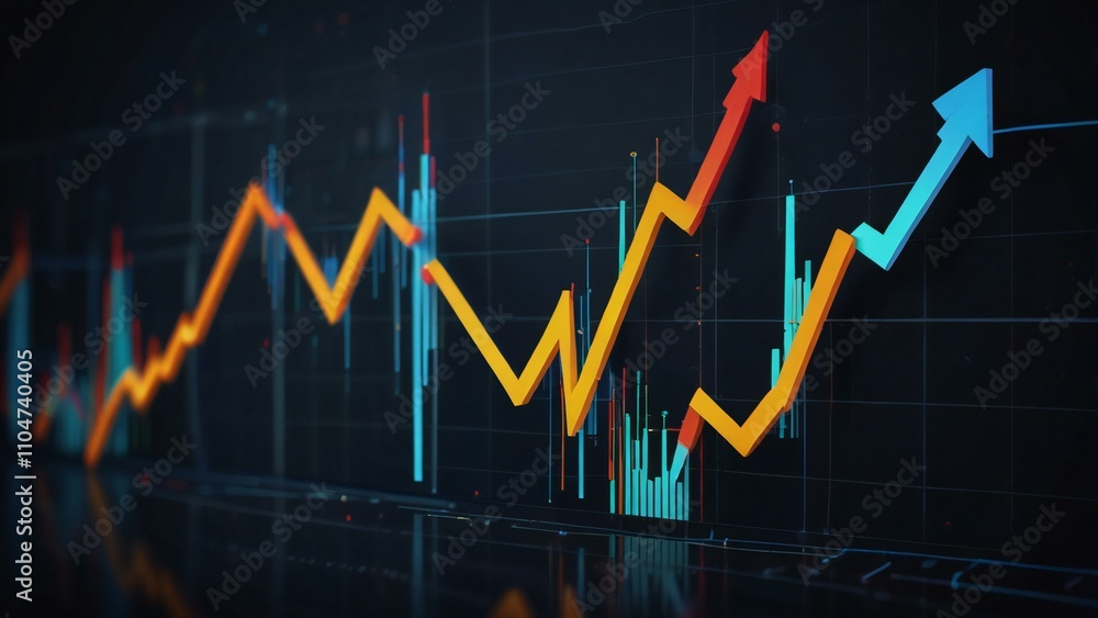 market graph on red market graph on red