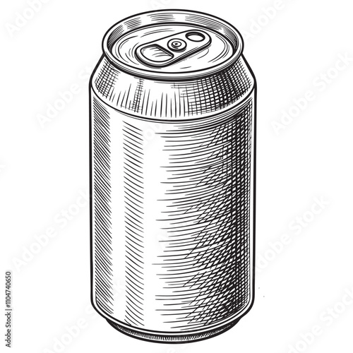 soda can sketch hand dawn drawing vector illustration