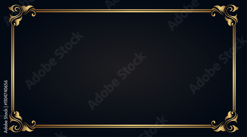 beautiful gold floral frame, elegant ornament