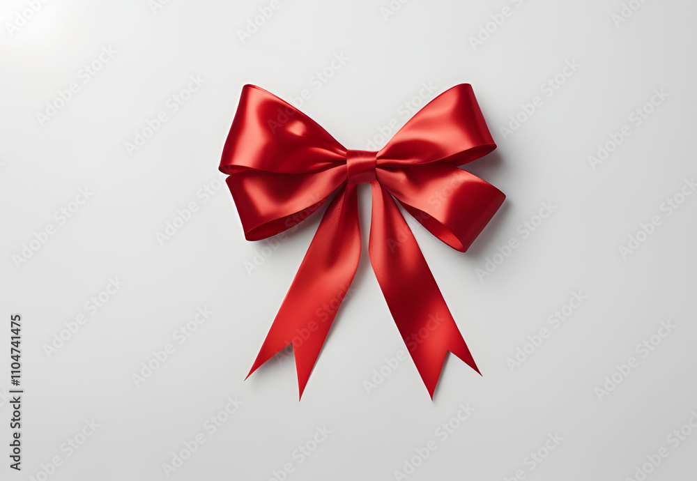 simple red ribbon tied into a bow isolated on a white background simple red ribbon tied into a bow isolated on a white background
