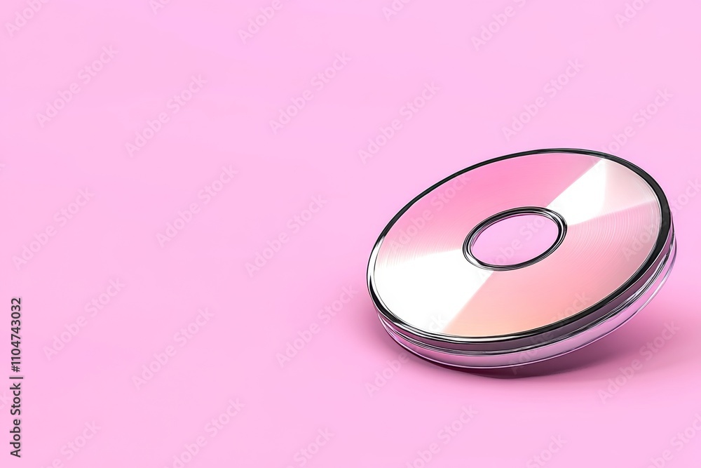 A minimalist design of a jewel case with a blank CD inside, drawn in soft pastel tones A minimalist design of a jewel case with a blank CD inside, drawn in soft pastel tones
