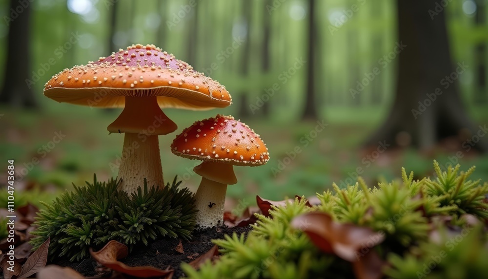Fototapeta premium Natures tiny treasures in the forest floor