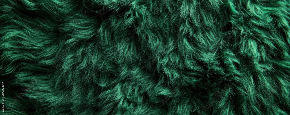 Obraz premium Deep Emerald Green Fur Texture Soft Plush Shag Carpet Background