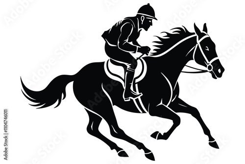 a man and a Horse race silhouette