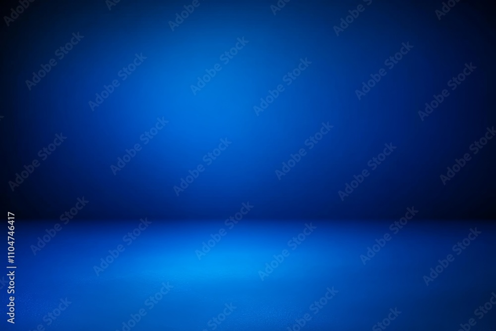 Blue Background Gradient Studio Display with Spotlight for Design and Exhibition
