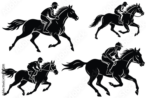 a man and a Horse race silhouette