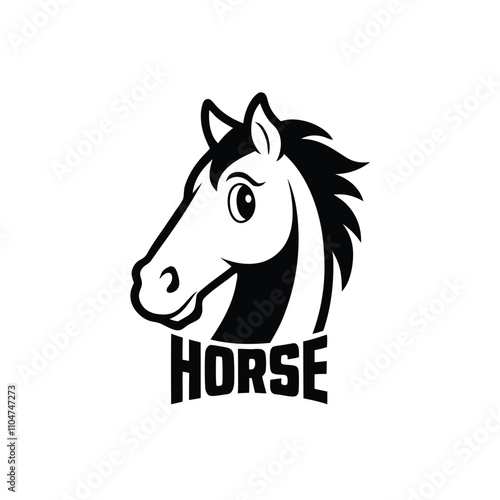 Equestrian Icon with Lettering Vector.