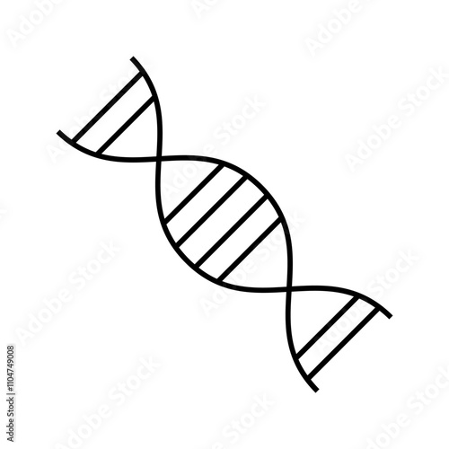 dna icon, black line white background