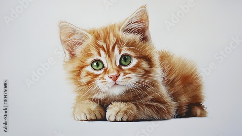 Adorable Ginger Kitten Cute Pet Fluffy Cat Portrait