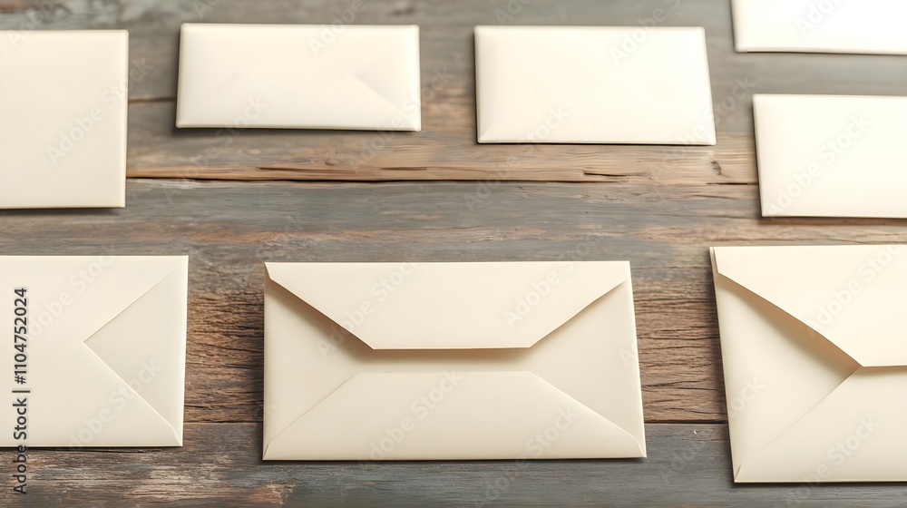 Blank Envelopes on Wooden Table Blank Envelopes on Wooden Table