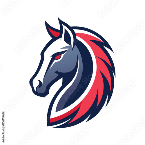 simple modern horse head logo with clean lines and minimalist style and simple color pallete. horse head logo photo