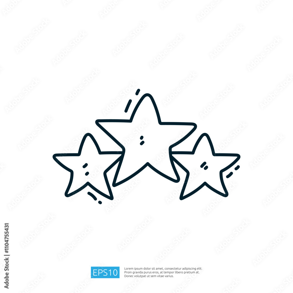 The image features three outlined stars arranged in a triangular formation, symbolizing achievement or rating. The image features three outlined stars arranged in a triangular formation, symbolizing achievement or rating.