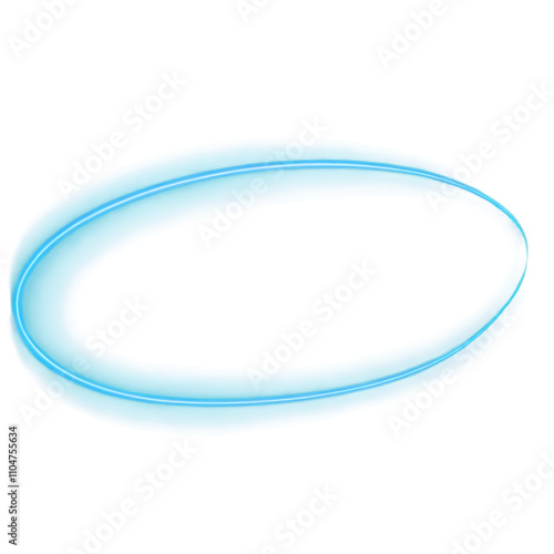 Light blue glowing oval shape on a white background suggesting motion or energy