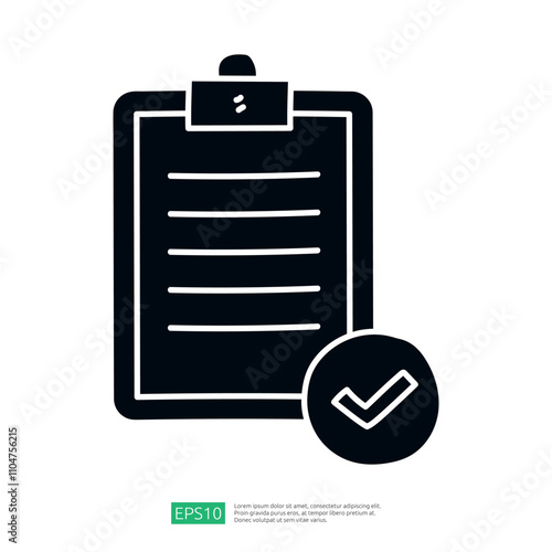 The image features a clipboard with blank lines and a checkmark symbol, suggesting a completed task or checklist.