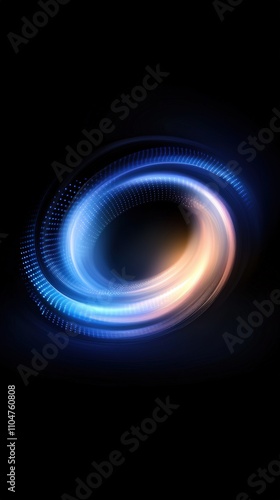 Abstract glowing circular light pattern