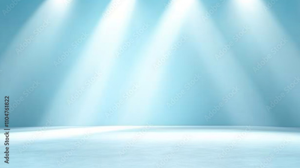 Serene Light Blue Background for Minimalist Product Presentation with Soft White Stage Lights Serene Light Blue Background for Minimalist Product Presentation with Soft White Stage Lights