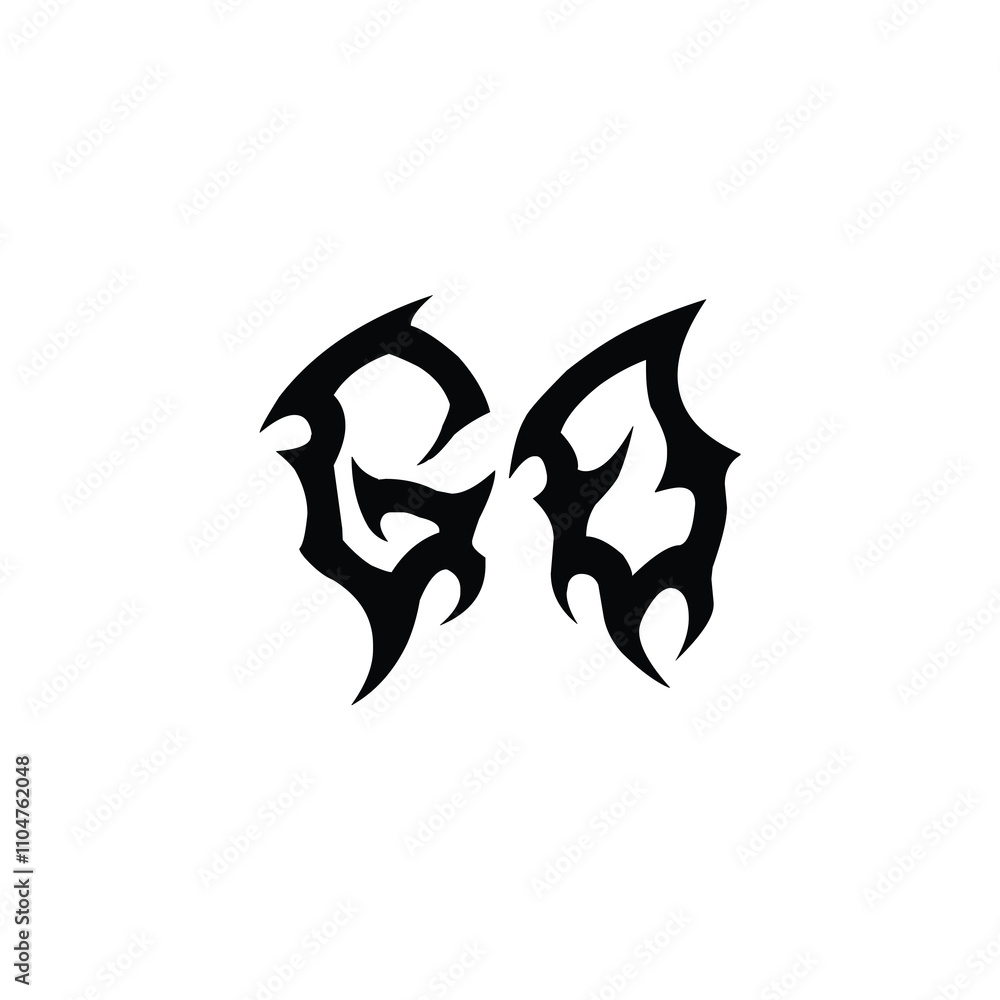 Obraz premium GO monogram logo design letter text name symbol monochrome logotype alphabet character simple logo