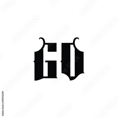 GO monogram logo design letter text name symbol monochrome logotype alphabet character simple logo