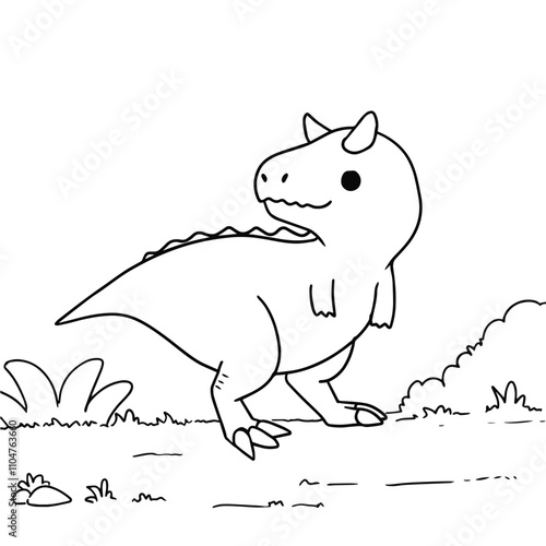 Carnotaurus Coloring Page Outline For Children