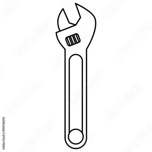 Photography Adjustable wrench line art vector illustration, monkey wrench line icon, wrench