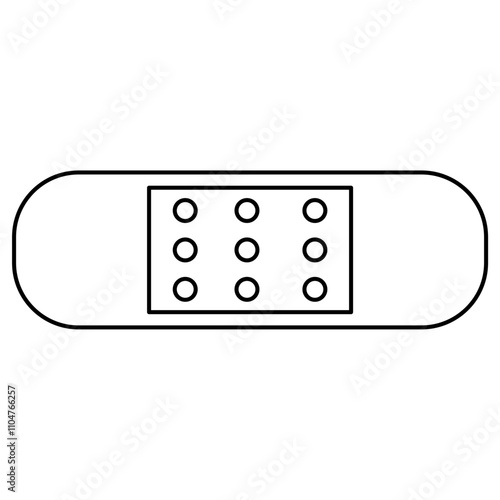 Bandage line art vector illustration, band aid line icon, medical tape outline clip art image
