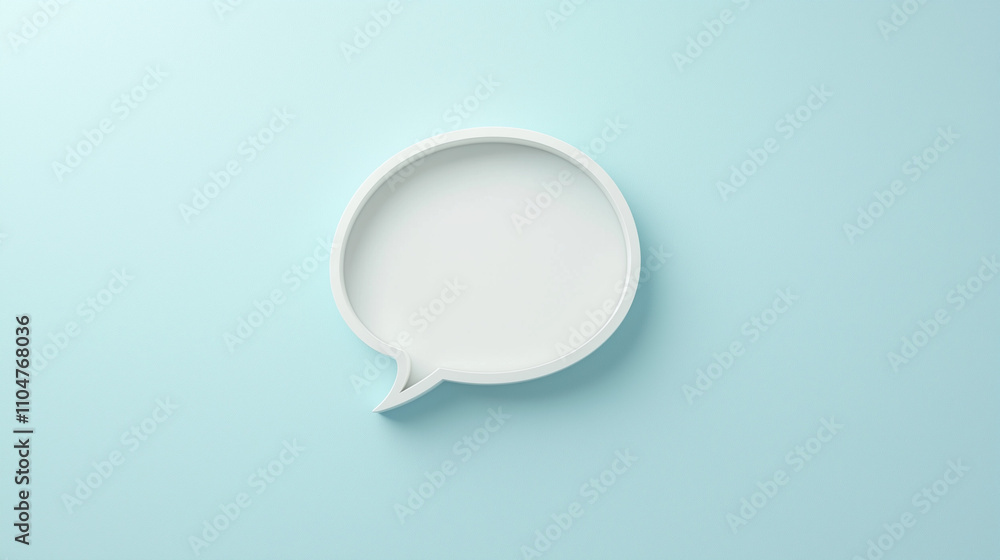 Blank Speech Bubble on Light Blue Background Blank Speech Bubble on Light Blue Background