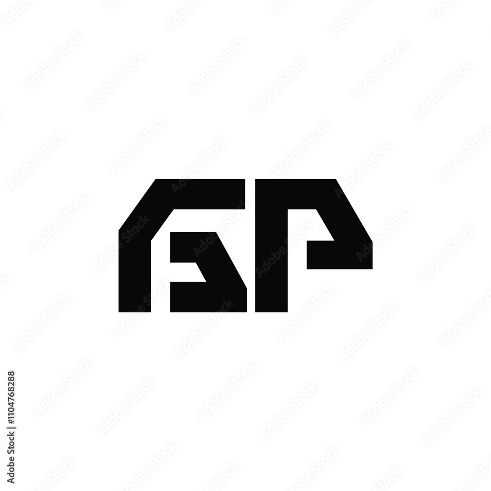 Obraz premium GP monogram logo design letter text name symbol monochrome logotype alphabet character simple logo