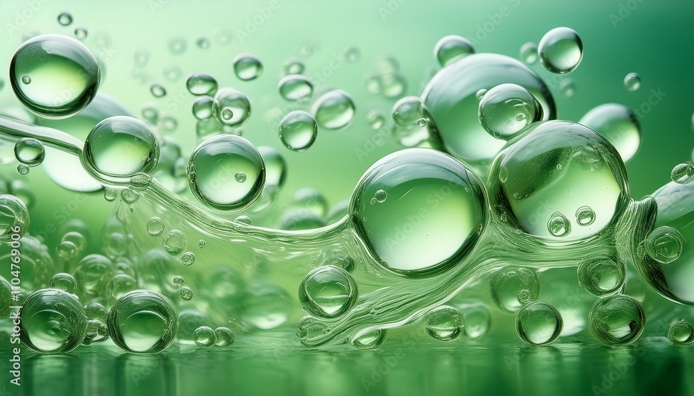 Abstract close-up of green liquid with bubbles. Abstract close-up of green liquid with bubbles.