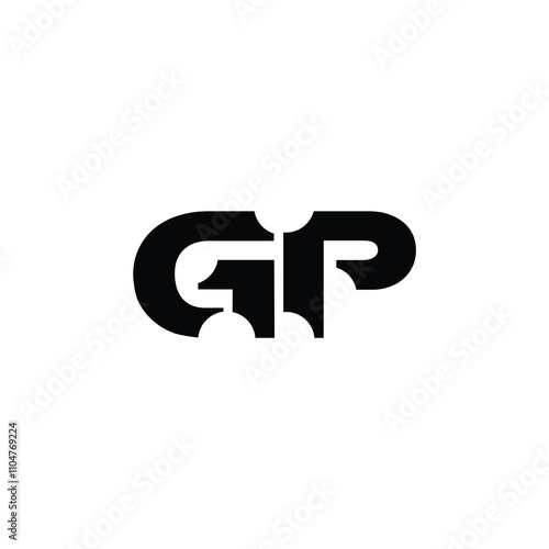 GP monogram logo design letter text name symbol monochrome logotype alphabet character simple logo