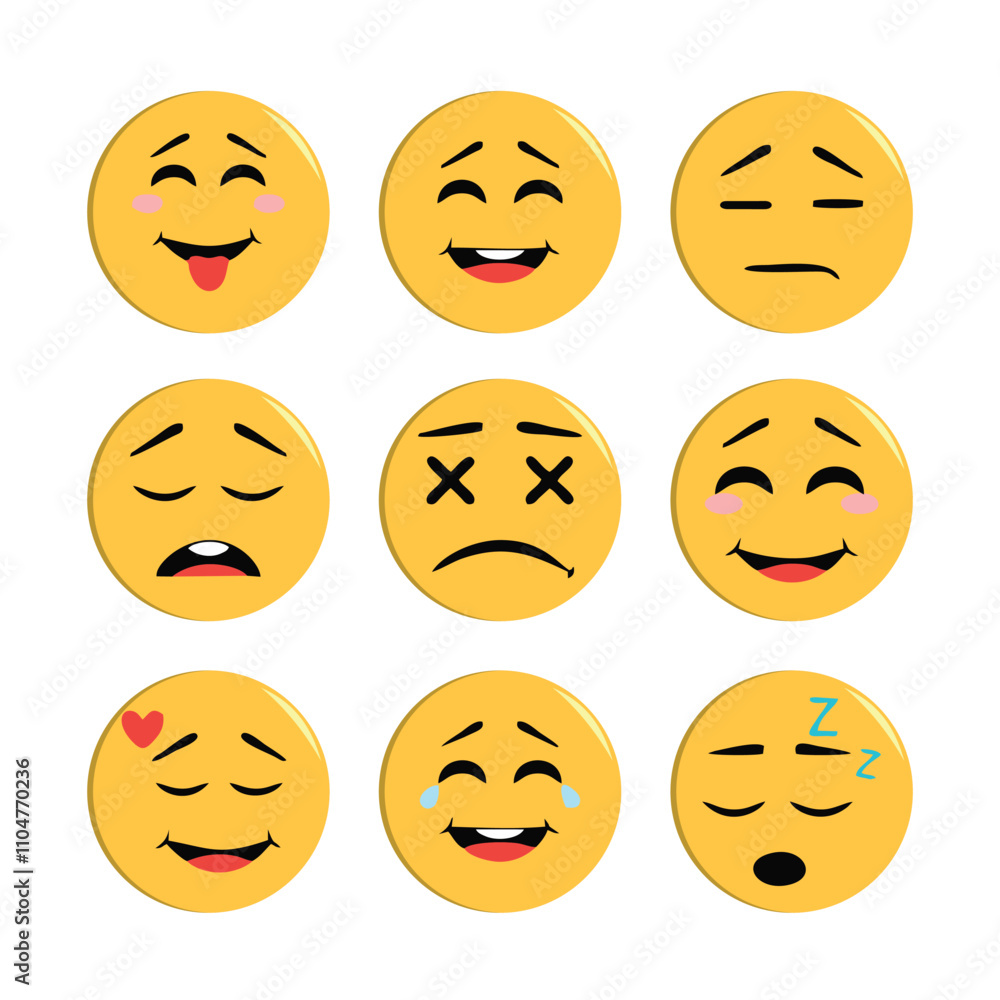 Fototapeta premium Emoticon in your emotion and expression 