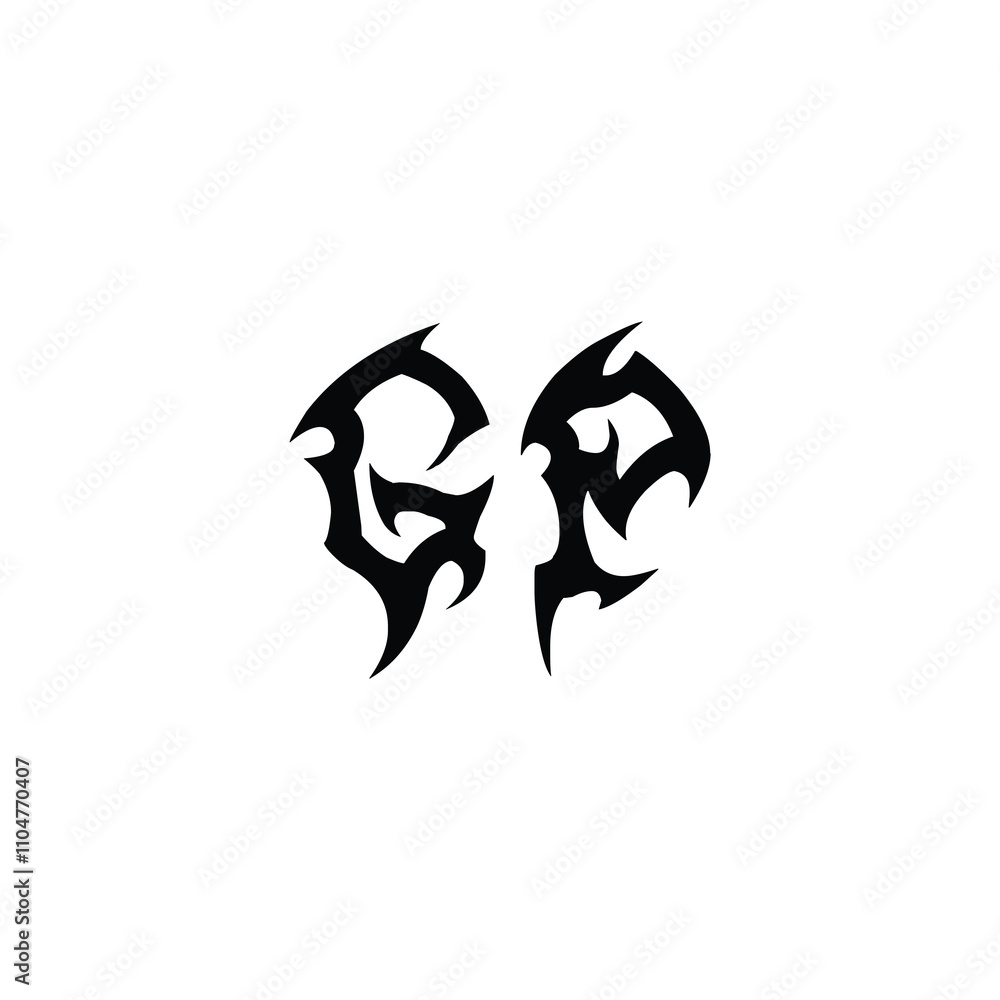 Fototapeta premium GP monogram logo design letter text name symbol monochrome logotype alphabet character simple logo