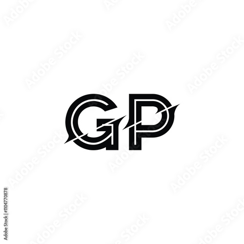 GP monogram logo design letter text name symbol monochrome logotype alphabet character simple logo