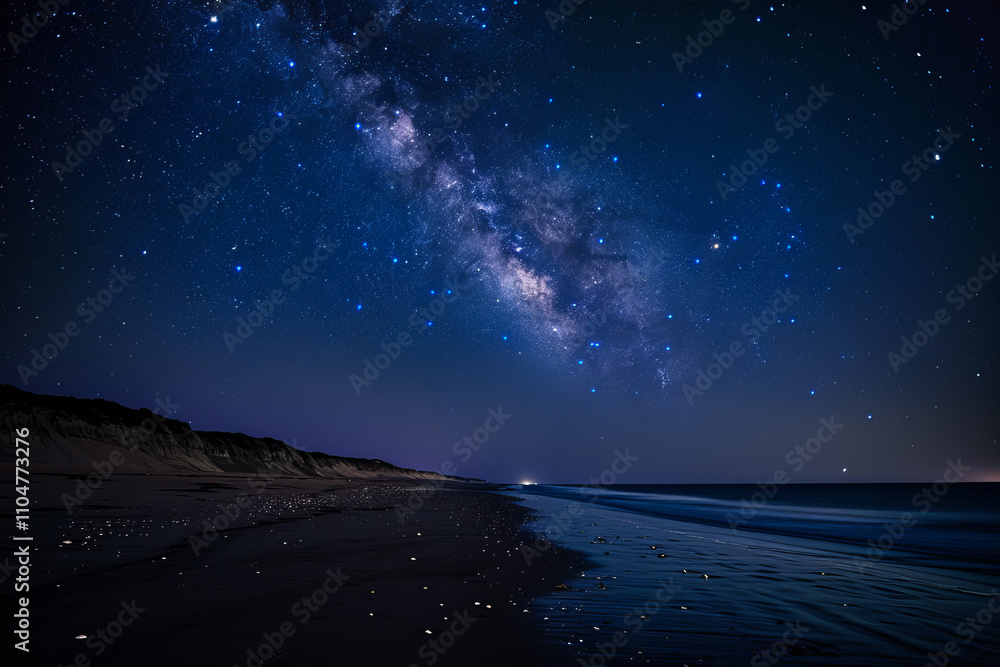 Stunning night sky with the Milky Way stretching across a starry backdrop. Ideal for nature and astronomy themes. Stunning night sky with the Milky Way stretching across a starry backdrop. Ideal for nature and astronomy themes.