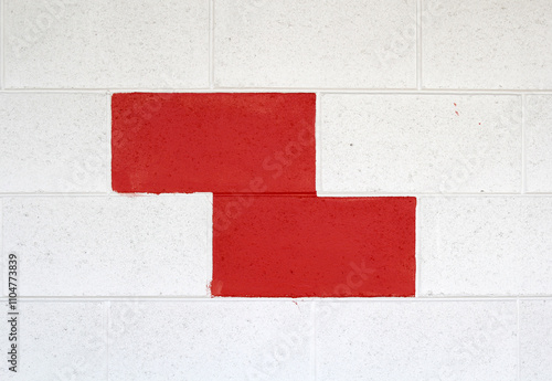 White and red brick wall abstract textured background