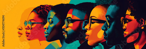 Racial equality, black history month banner, Banner, poster, concept.