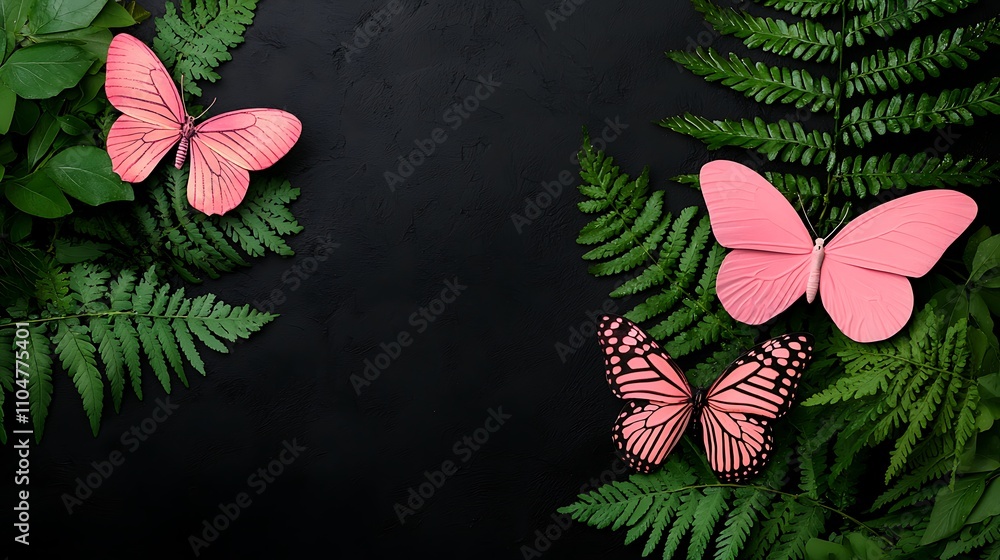Obraz premium Beauty of nature close-up of butterflies in a serene floral garden background
