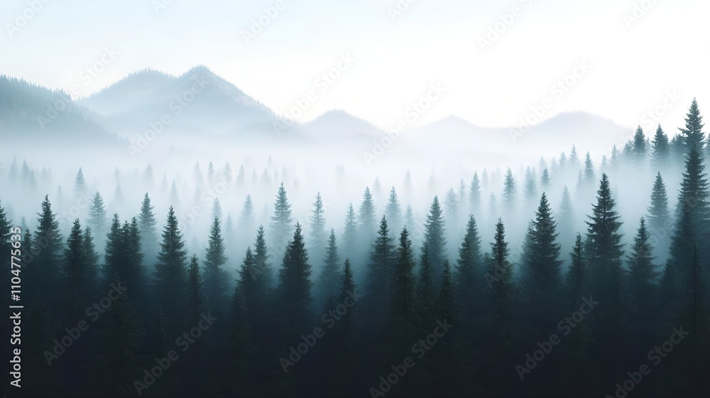 Misty Mountain Forest Landscape Misty Mountain Forest Landscape