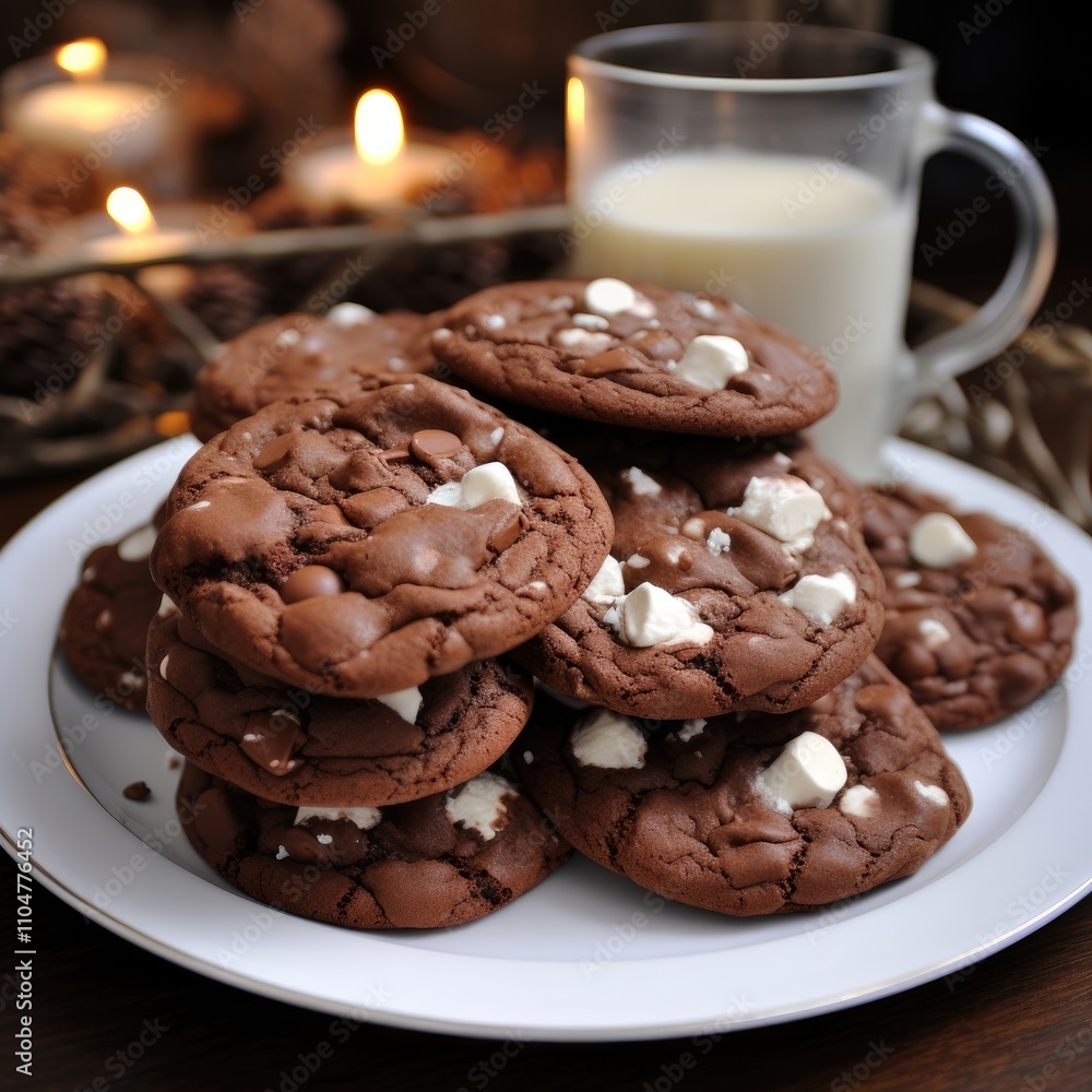 Double Chocolate S'mores Cookies with Marshmallows and Chocolate Chips for the Ultimate Christmas Treat Double Chocolate S'mores Cookies with Marshmallows and Chocolate Chips for the Ultimate Christmas Treat
