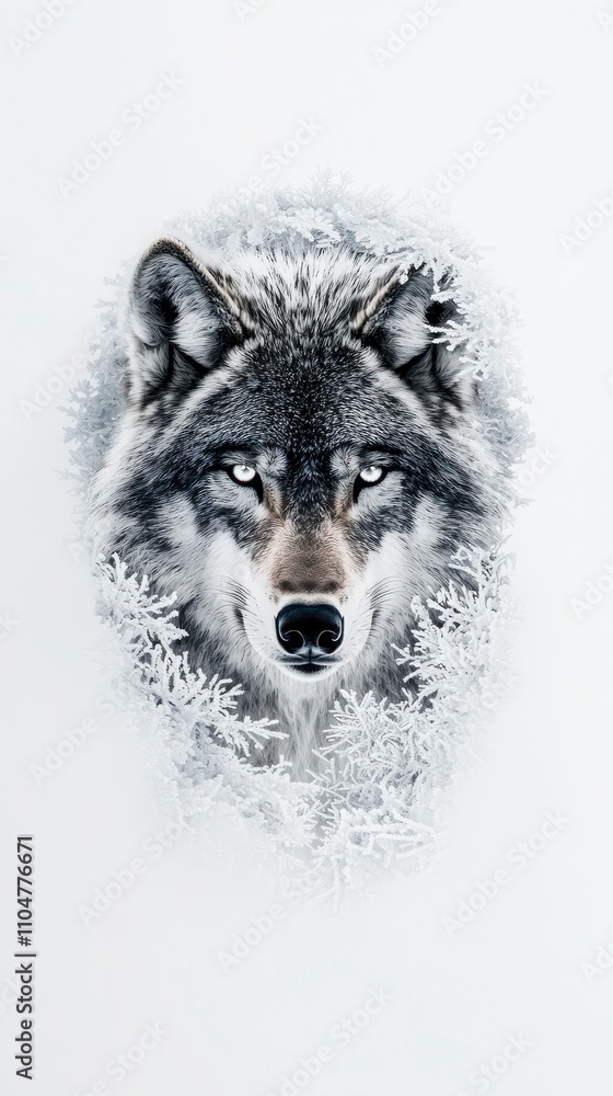 Obraz premium Majestic Winter Wolf