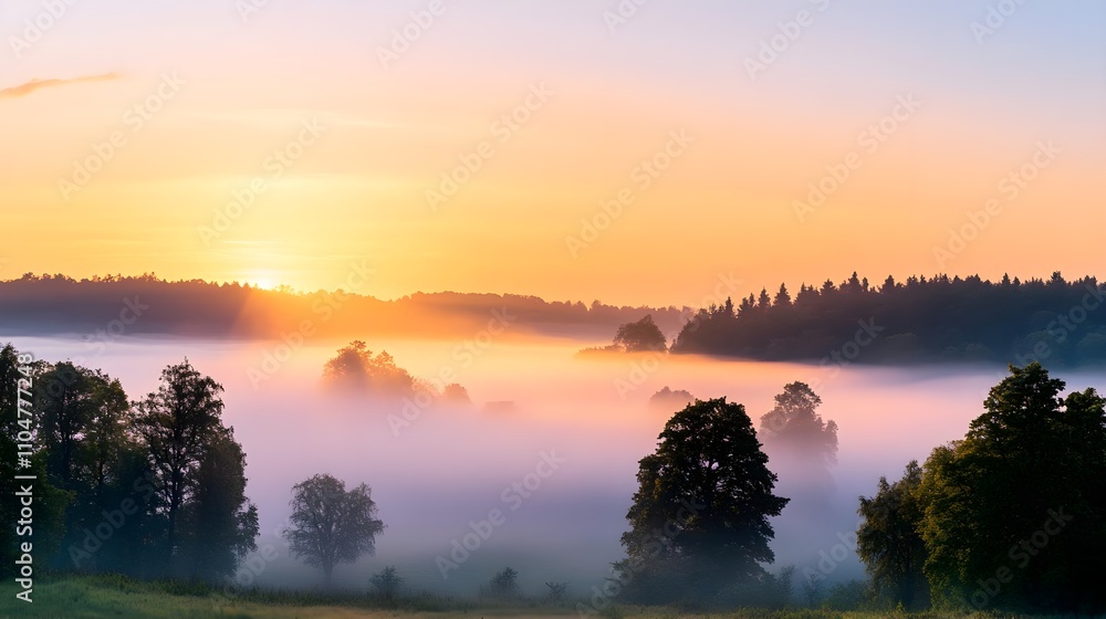Misty Sunrise Landscape Misty Sunrise Landscape