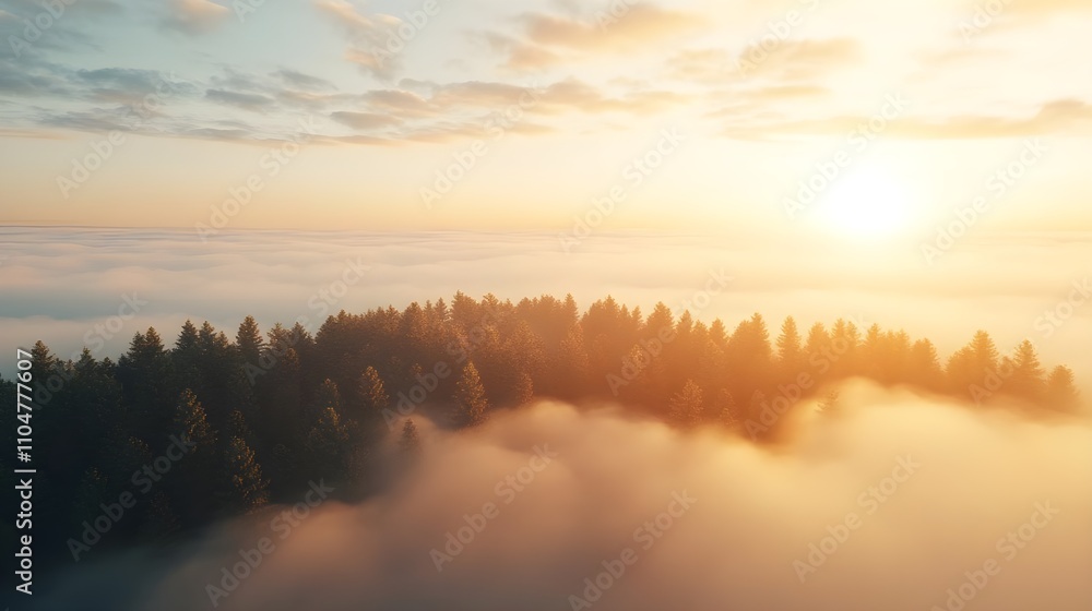 Sunrise Forest Above Cloudscape Sunrise Forest Above Cloudscape
