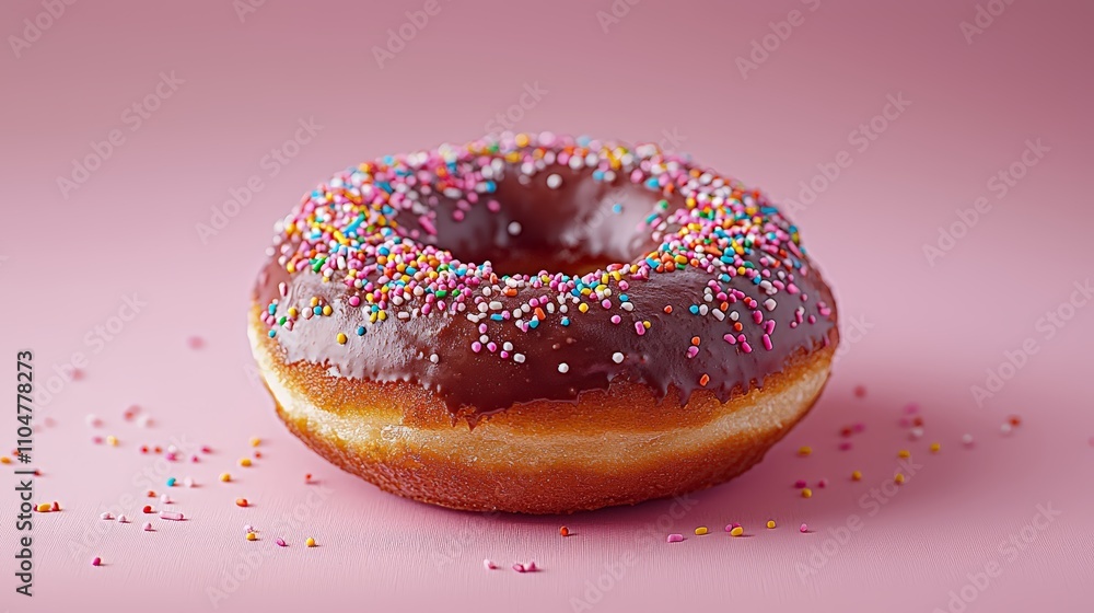 Chocolate Donut with Glaze and Sprinkles Chocolate Donut with Glaze and Sprinkles