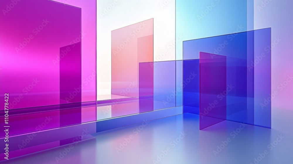 Abstract Geometric Background with Translucent Shapes in Purple Blue Pink Gradient Abstract Geometric Background with Translucent Shapes in Purple Blue Pink Gradient