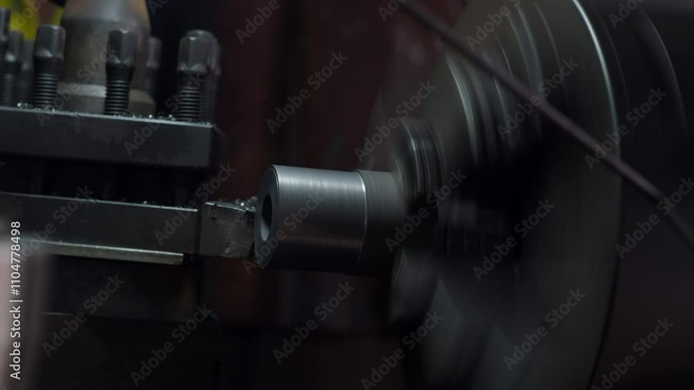 Turning steel with a lathe