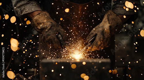 Leather Apron of Welder Showing Wear from Intense Heat of Welding